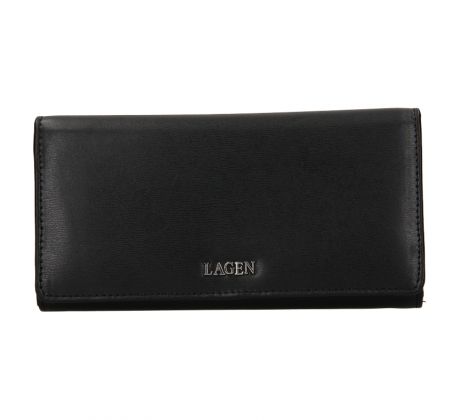 Dámska kožená peňaženka LAGEN 50310 - Čierna - BLK