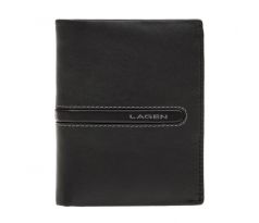 Pánska kožená peňaženka 614861 čierna/šedá