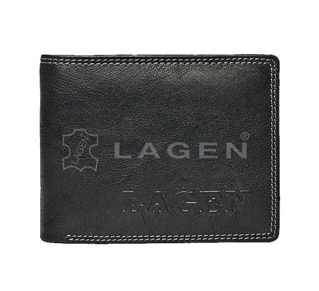Pánska kožená peňaženka LAGEN 614787 čierna