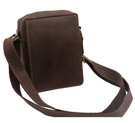 Pánske kožené crossbody tmavohnedý hunter 250586