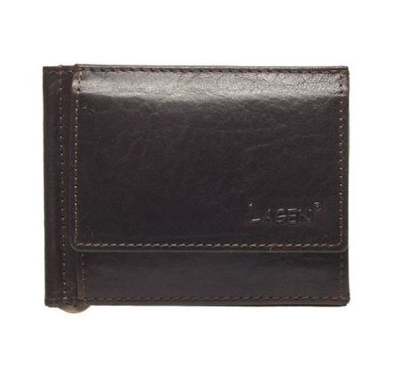 Pánska kožená peňaženka dolárovka  LAGEN 1999/T tmavo hnedá