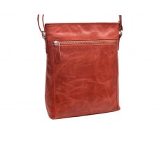 Dámska kožená crossbody kabelka červená 260104