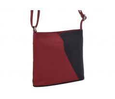 Dámska kožená crossbody kabelka červená/čierna 260112