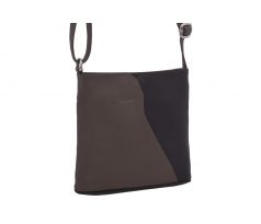 Dámska kožená crossbody kabelka hnedá/tmavohnedá 260112