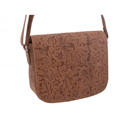 Dámska kožená crossbody kabelka bežová 250112