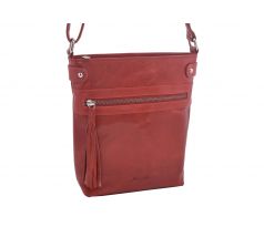 Dámska kožená crossbody kabelka červená 260114
