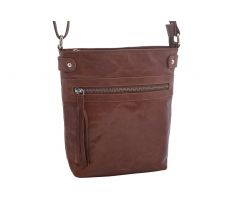 Dámska kožená crossbody kabelka koňak 260114