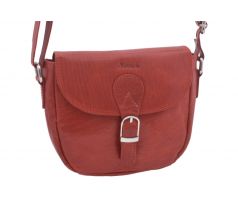 Dámska kožená crossbody kabelka červená 260115