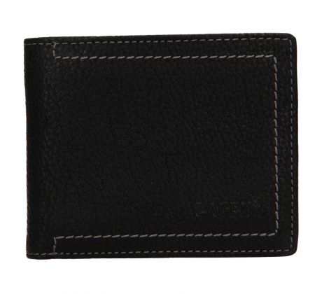 Pánska kožená peňaženka LAGEN BLC/4799/820 - ČIERNA - BLK
