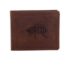 Pánska kožená peňaženka MERCUCIO svetlohnedá vzor 14 včela 2911908