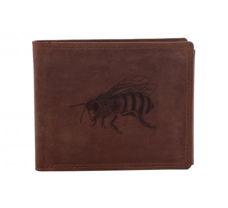 Pánska kožená peňaženka MERCUCIO svetlohnedá vzor 14 včela 2911908