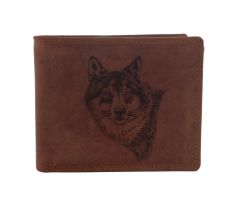Pánska kožená peňaženka MERCUCIO svetlohnedá vzor 2 vlk hlava 2911908