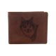 Pánska kožená peňaženka MERCUCIO svetlohnedá vzor 2 vlk hlava 2911908
