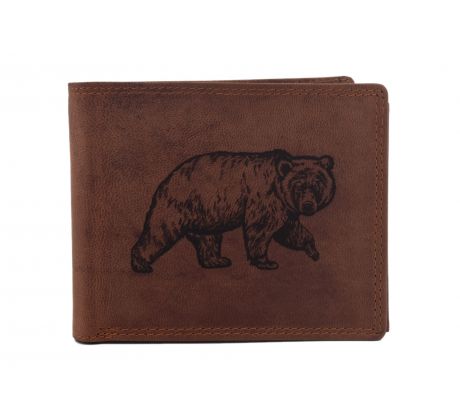 Pánska kožená peňaženka MERCUCIO svetlohnedá vzor 20 medveď 2911908