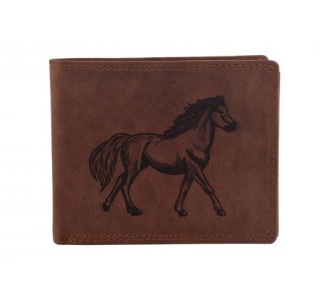 Pánska kožená peňaženka MERCUCIO svetlohnedá vzor 23 kôň celý 2911908