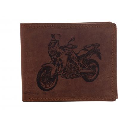 Pánska kožená peňaženka MERCUCIO svetlohnedá vzor 36 motorka enduro 2911908