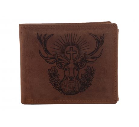 Pánska kožená peňaženka MERCUCIO svetlohnedá vzor 37 sv. Hubert 2911908