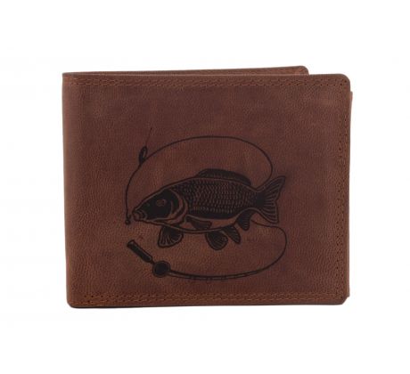 Pánska kožená peňaženka MERCUCIO svetlohnedá vzor 46 kapor s udicou 2911908