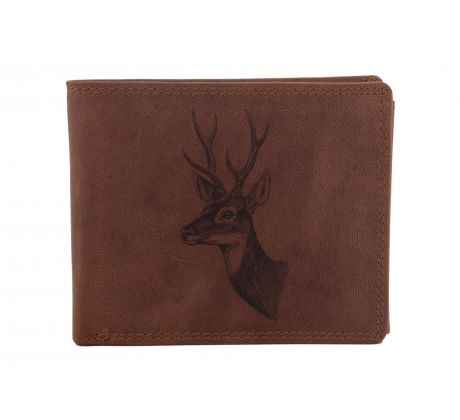 Pánska kožená peňaženka MERCUCIO svetlohnedá vzor 5 srnec hlava 2911908