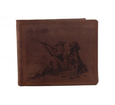Pánska peňaženka MERCUCIO svetlohnedá vzor 60 poľovník a pes 2911908