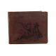 Pánska kožená peňaženka MERCUCIO svetlohnedá vzor 60 poľovník a pes 2911908