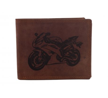 Pánska kožená peňaženka MERCUCIO svetlohnedá vzor 73 motorka cestná 2911908