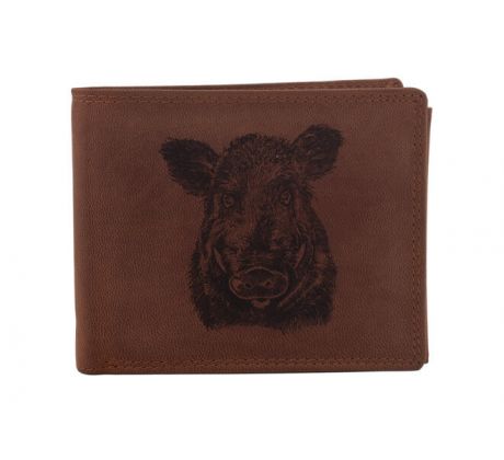 Pánska kožená peňaženka MERCUCIO svetlohnedá vzor 28 diviak hlava 2911908