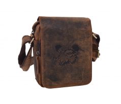 Pánske kožené crossbody tmavohnedý hunter embos diviak 250591