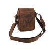 Pánske kožené crossbody tmavohnedý hunter embos medveď 250591