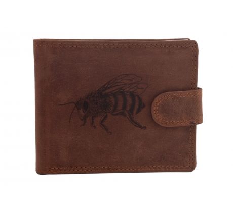 Pánska kožená peňaženka MERCUCIO svetlohnedá vzor 14 včela 2911906