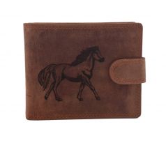 Pánska kožená peňaženka MERCUCIO svetlohnedá vzor 23 kôň celý 2911906