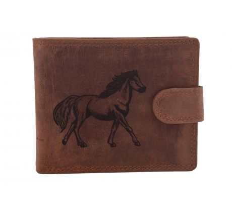 Pánska kožená peňaženka MERCUCIO svetlohnedá vzor 23 kôň celý 2911906