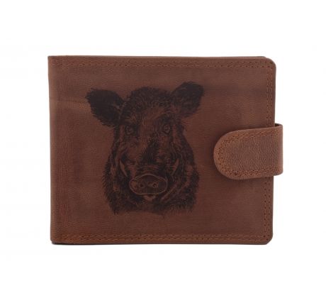 Pánska kožená peňaženka MERCUCIO svetlohnedá vzor 28 diviak hlava 2911906