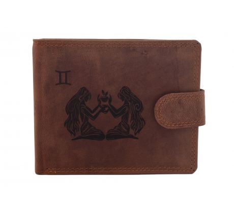 Pánska kožená peňaženka MERCUCIO svetlohnedá vzor 35 znamenie blíženci 2911906