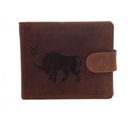 Pánska kožená peňaženka MERCUCIO svetlohnedá vzor 35 znamenie býk 2911906
