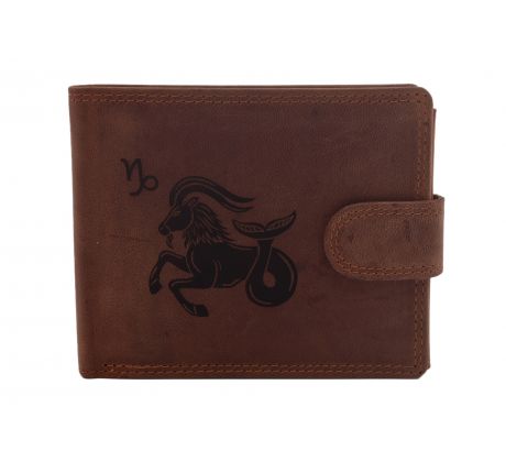 Pánska kožená peňaženka MERCUCIO svetlohnedá vzor 35 znamenie kozorožec 2911906