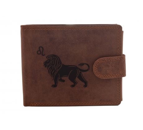 Pánska kožená peňaženka MERCUCIO svetlohnedá vzor 35 znamenie lev 2911906