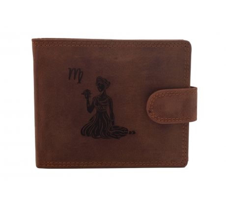 Pánska kožená peňaženka MERCUCIO svetlohnedá vzor 35 znamenie panna 2911906