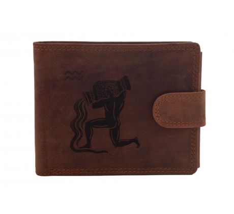 Pánska kožená peňaženka MERCUCIO svetlohnedá vzor 35 znamenie vodnár 2911906