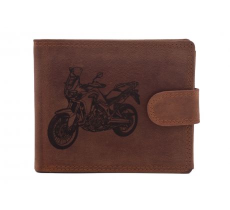 Pánska kožená peňaženka MERCUCIO svetlohnedá vzor 36 motorka enduro 2911906