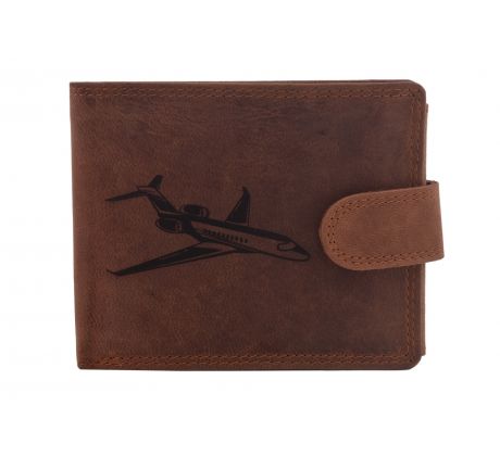 Pánska kožená peňaženka MERCUCIO svetlohnedá vzor 43 lietadlo 2911906