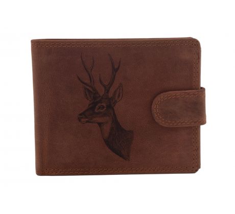 Pánska kožená peňaženka MERCUCIO svetlohnedá vzor 5 srnec hlava 2911906