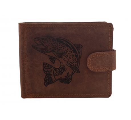 Pánska kožená peňaženka MERCUCIO svetlohnedá vzor 51 pstruh 2911906
