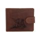 Pánska kožená peňaženka MERCUCIO svetlohnedá vzor 60 poľovník a pes 2911906