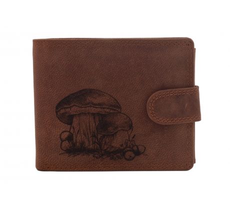 Pánska kožená peňaženka MERCUCIO svetlohnedá vzor 74 huby 2911906