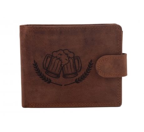 Pánska kožená peňaženka MERCUCIO svetlohnedá vzor 85 pivo 2911906