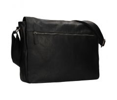 Pánska kožená taška cez rameno BLC/4474/21 - ČIERNA - BLK