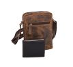 Pánske kožené crossbody tmavohnedý hunter V 250586