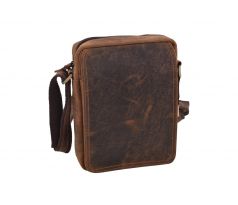 Pánske kožené crossbody tmavohnedý hunter V 250586