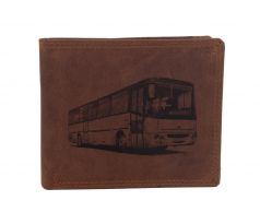 Pánska kožená peňaženka MERCUCIO svetlohnedá vzor 53 autobus 2911908